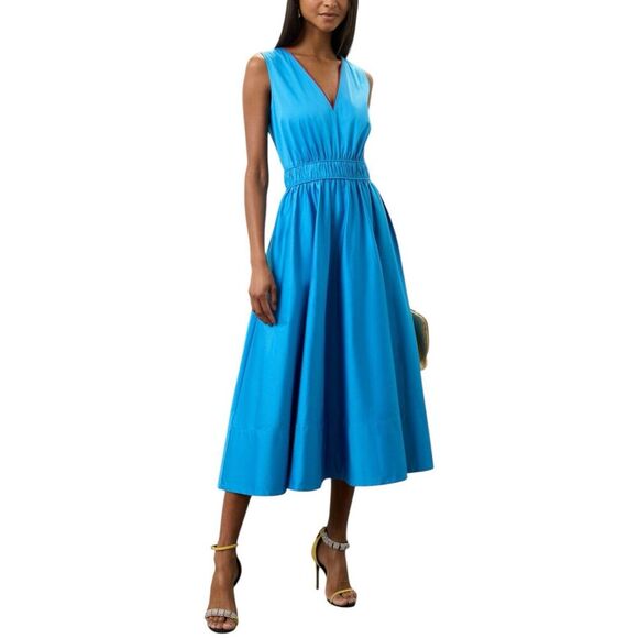 Roksanda Collective Blue Sleeveless Midi Swing Dress 8 - Picture 1 of 6